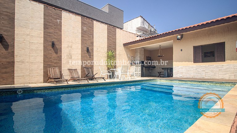 Casa na praia alugar temporada, piscina aquecida